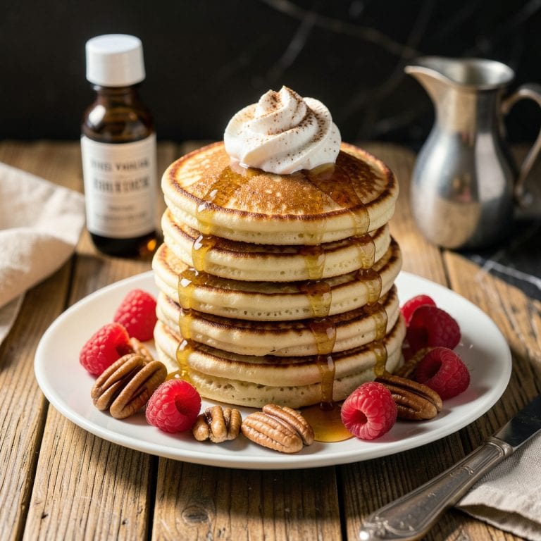 Add Vanilla to Pancake Mix: Fluffy Stacks With Warm Bakery Aroma example with annotations