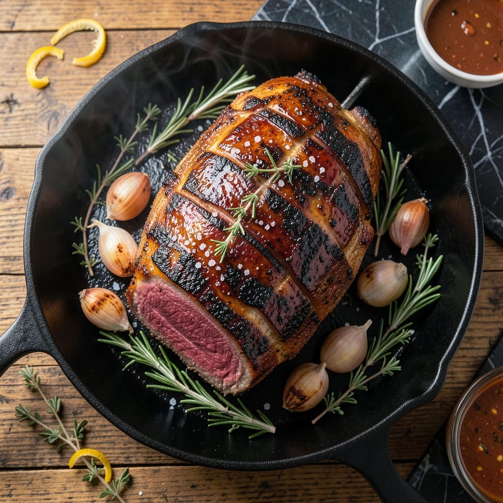 BBQ Rotisserie Prime Rib Roast Recipe: Smoky Charred Crust With Succulent Slices