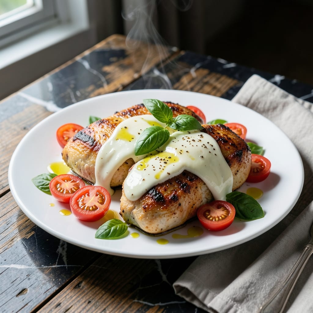 Recipe For Chicken And Mozzarella Cheese: Melty Caprese-Style Bake