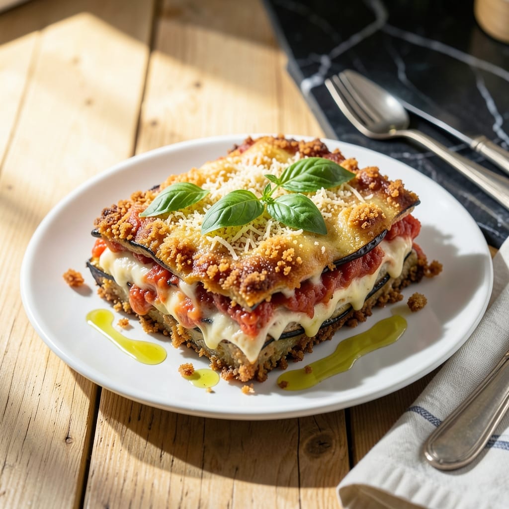 Recipe for Eggplant Parmesan Without Frying: Baked Layers of Cheesy Goodness