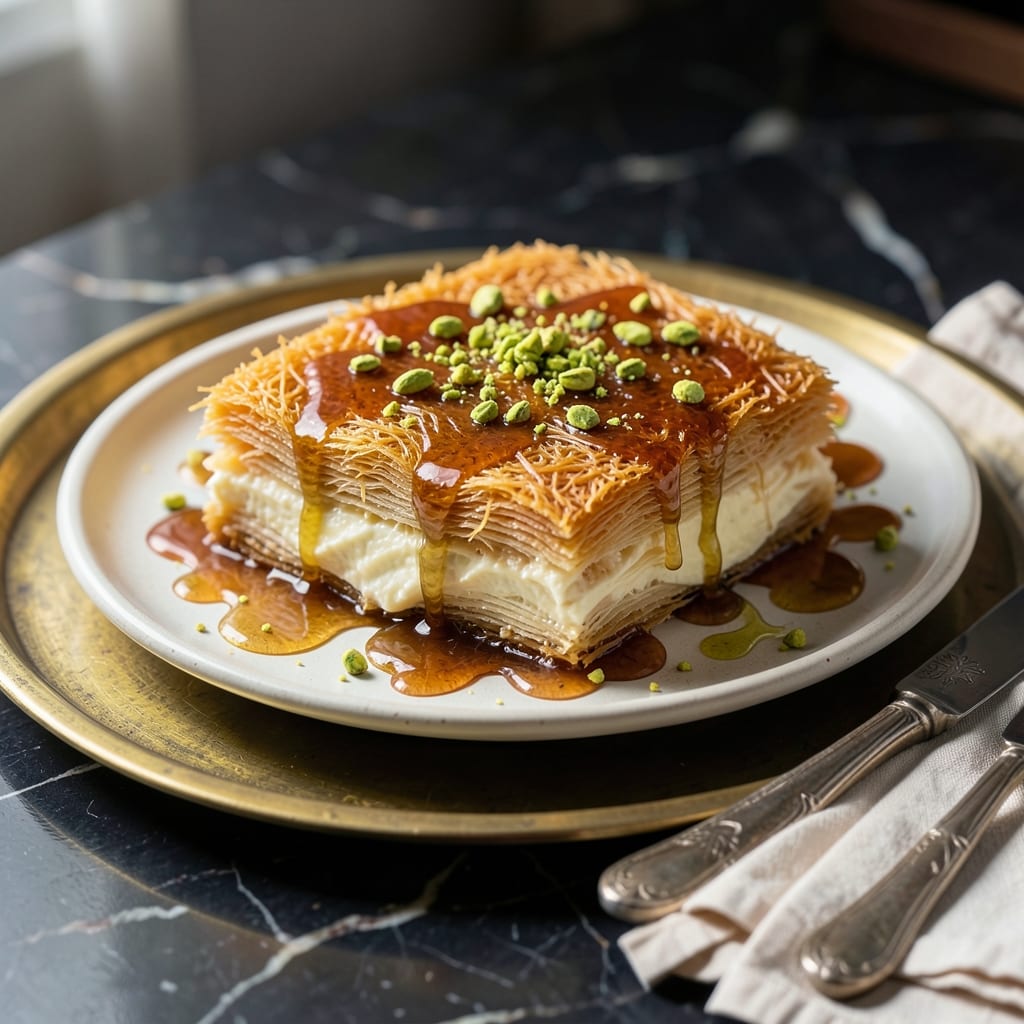 Kunafa Recipe Cream: Middle Eastern Cheese Pastry With Rose Syrup