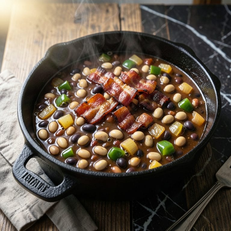 Visual representation of American BBQ Beans Recipe: Smoky Sweetness with a Molasses Kiss