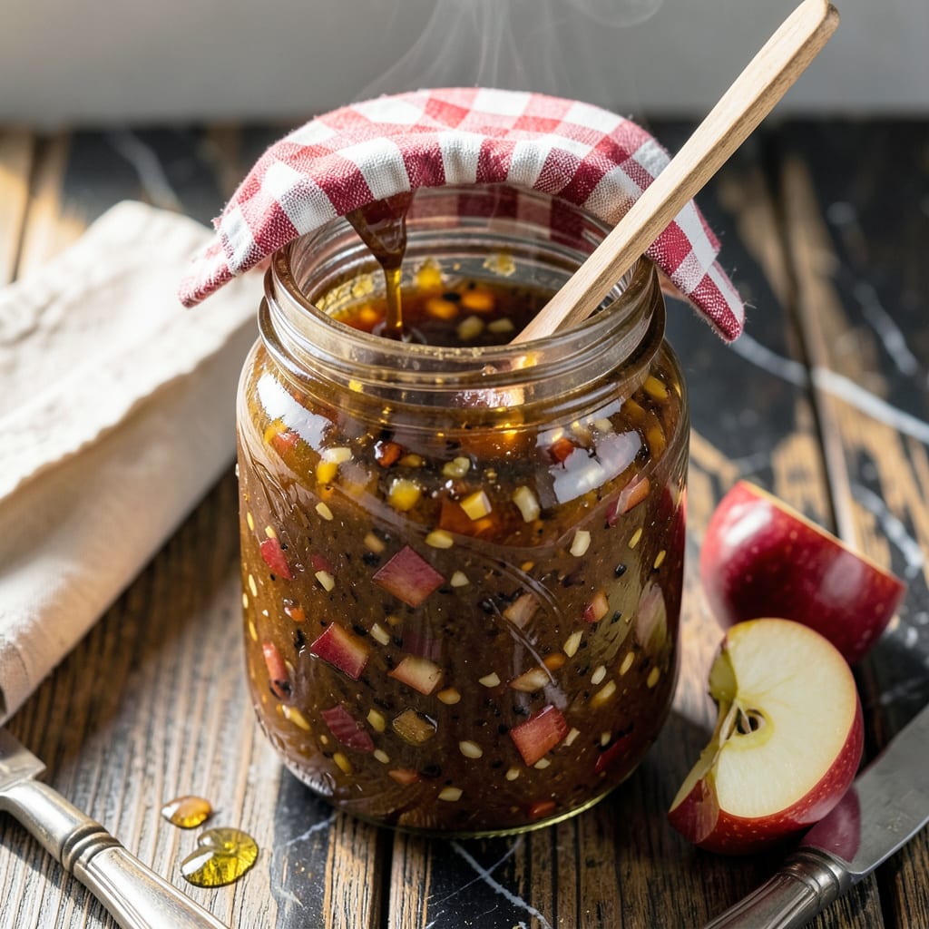 Apple BBQ Sauce Canning Recipe: Sweet Tangy Preservation for Pantry Staples illustration with key details