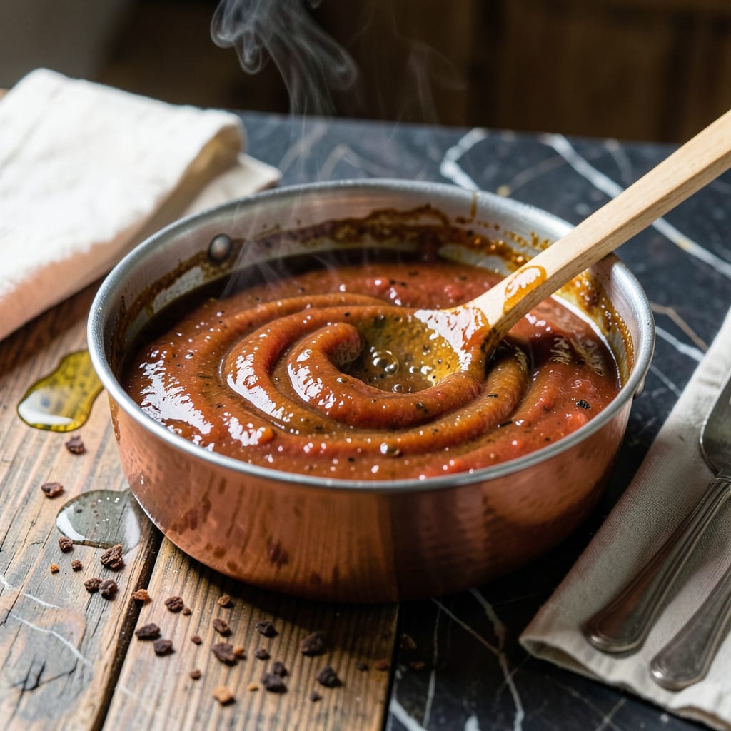 Apple Bourbon BBQ Sauce Recipe: Sweet and Smoky Grill Companion illustration with key details