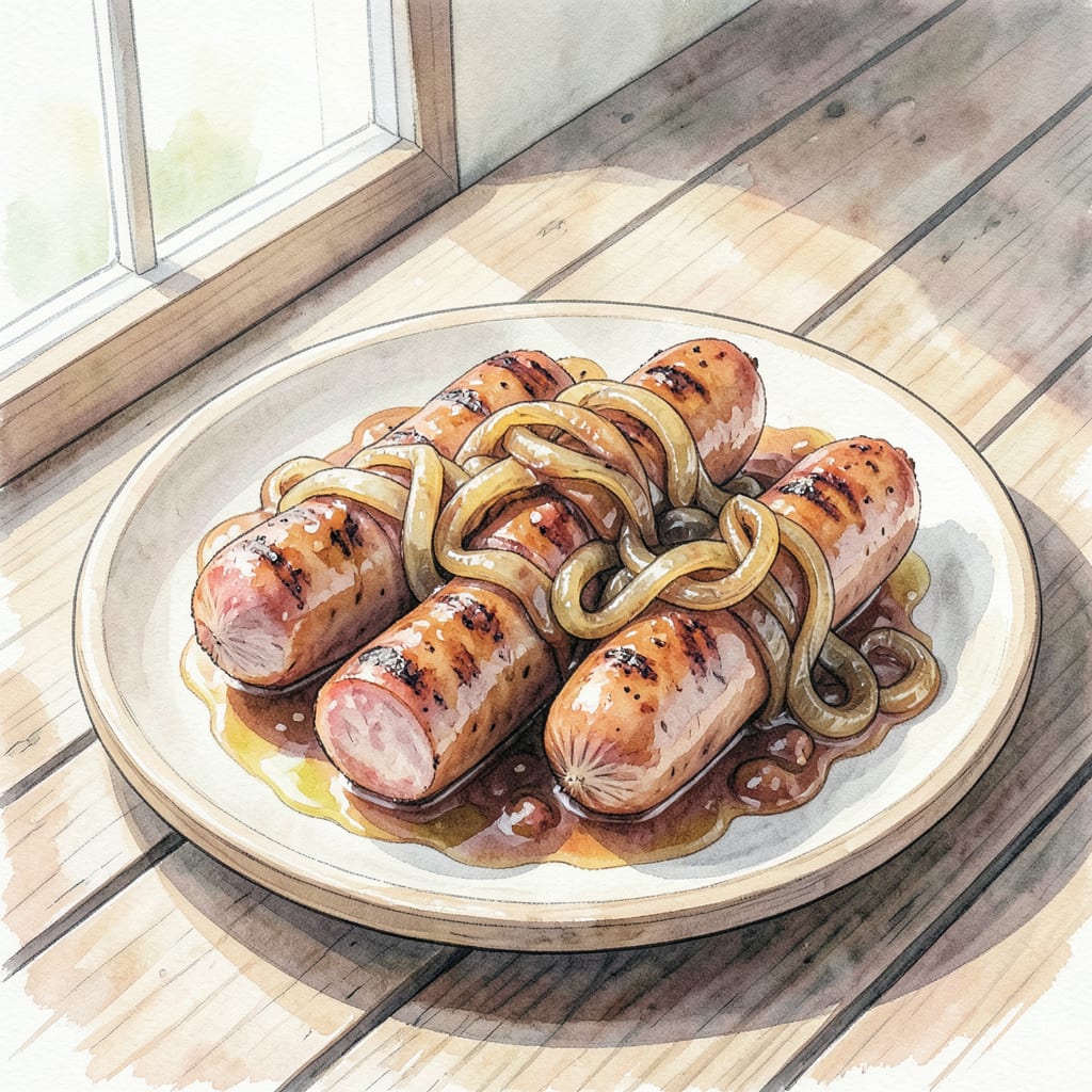 Visual representation of australian bbq snags recipe