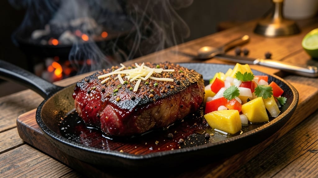 Jerk Brisket with Pineapple Salsa