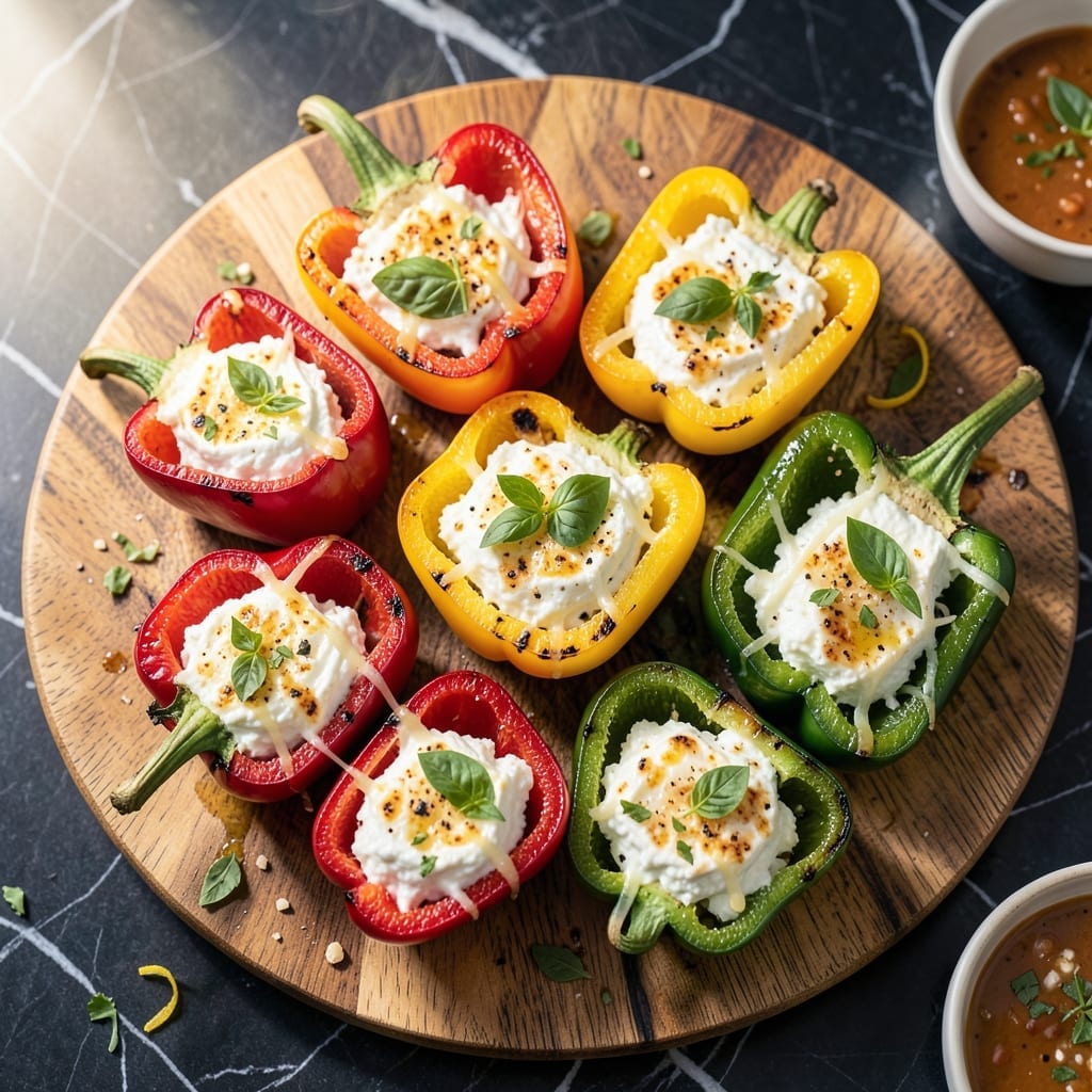 Grilled Stuffed Sweet Peppers Recipe: Smoky Cheese and Herb Fillings