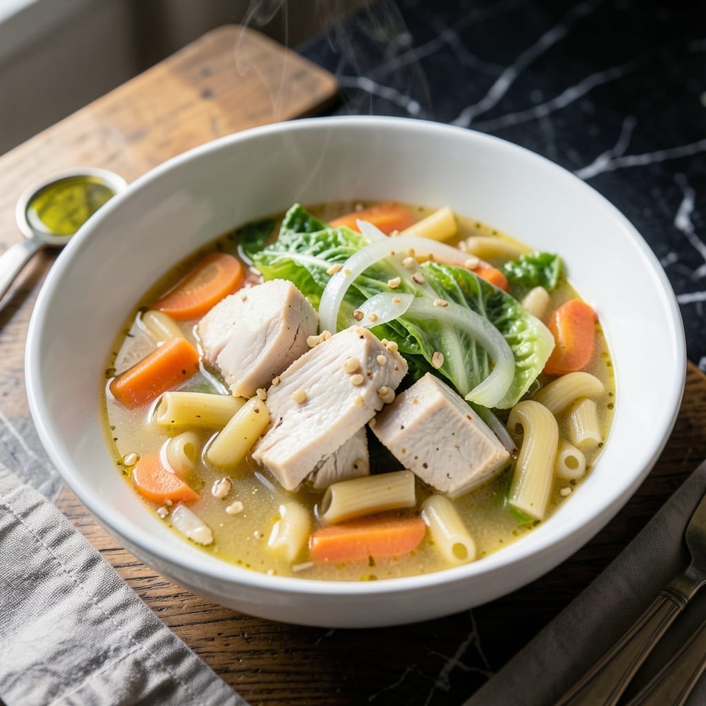 Recipe for Filipino Sopas: Noodle Soup With Macaroni and Chicken