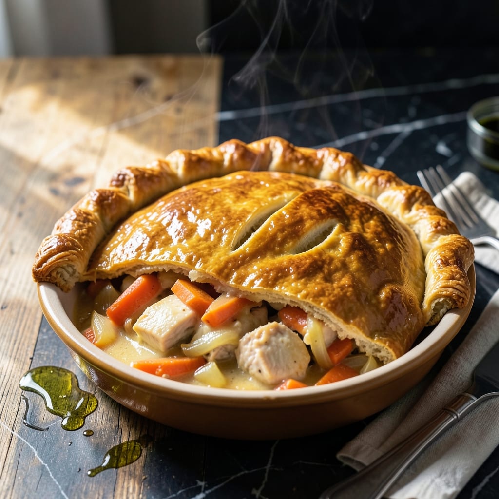 Find Recipe for Chicken Pot Pie: Flaky Crust and Savory Filling in One Dish
