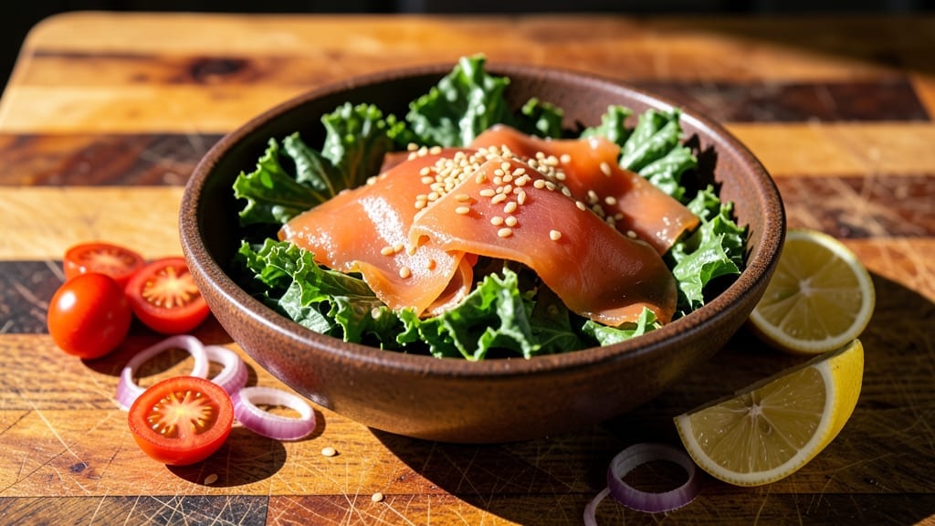 Kale Salad With Smoked Salmon Recipe: Crispy Greens and Creamy Dill Magic