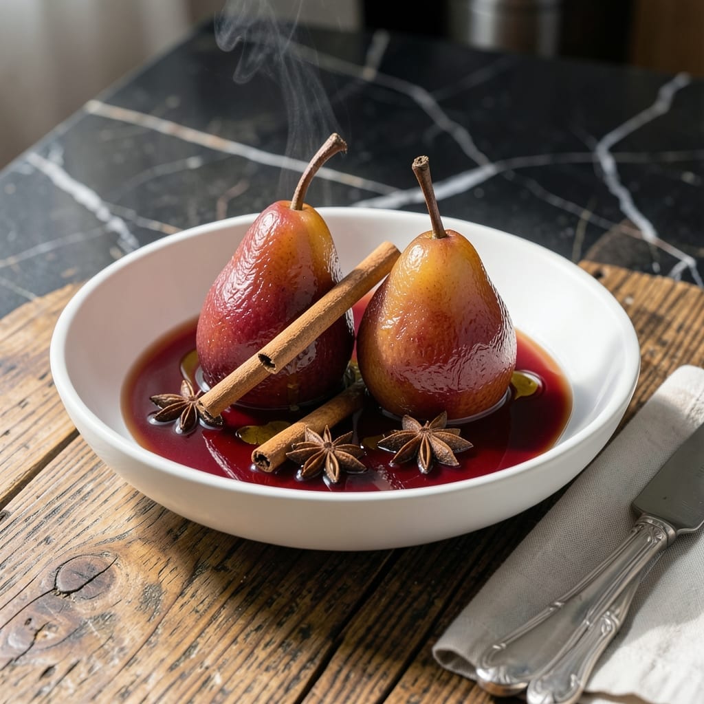 Poached Pears Recipe Barefoot Contessa: Elegant Spiced Dessert in Red Wine