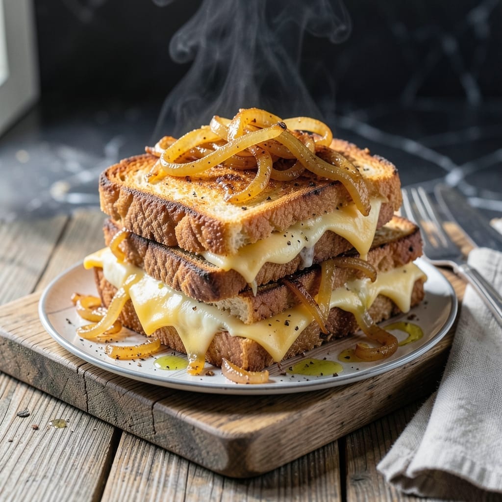 Cowboy Grilled Cheese Recipe: Smoky Cheddar and Onion Melt Cowboy Grilled Cheese Recipe: Smoky Cheddar and Onion Melt