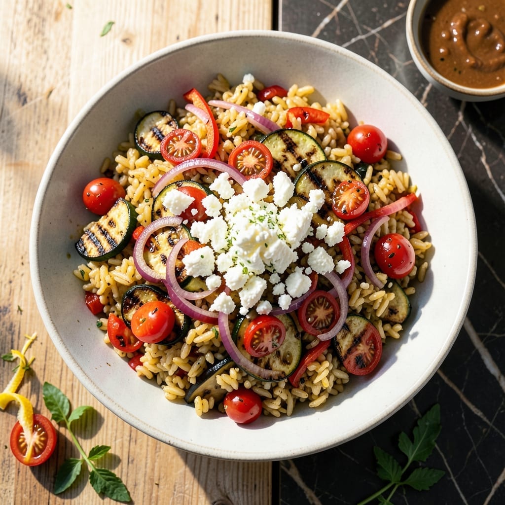 Grilled Vegetable Orzo Salad Recipe: Smoky Char with Herbed Feta Crumble
