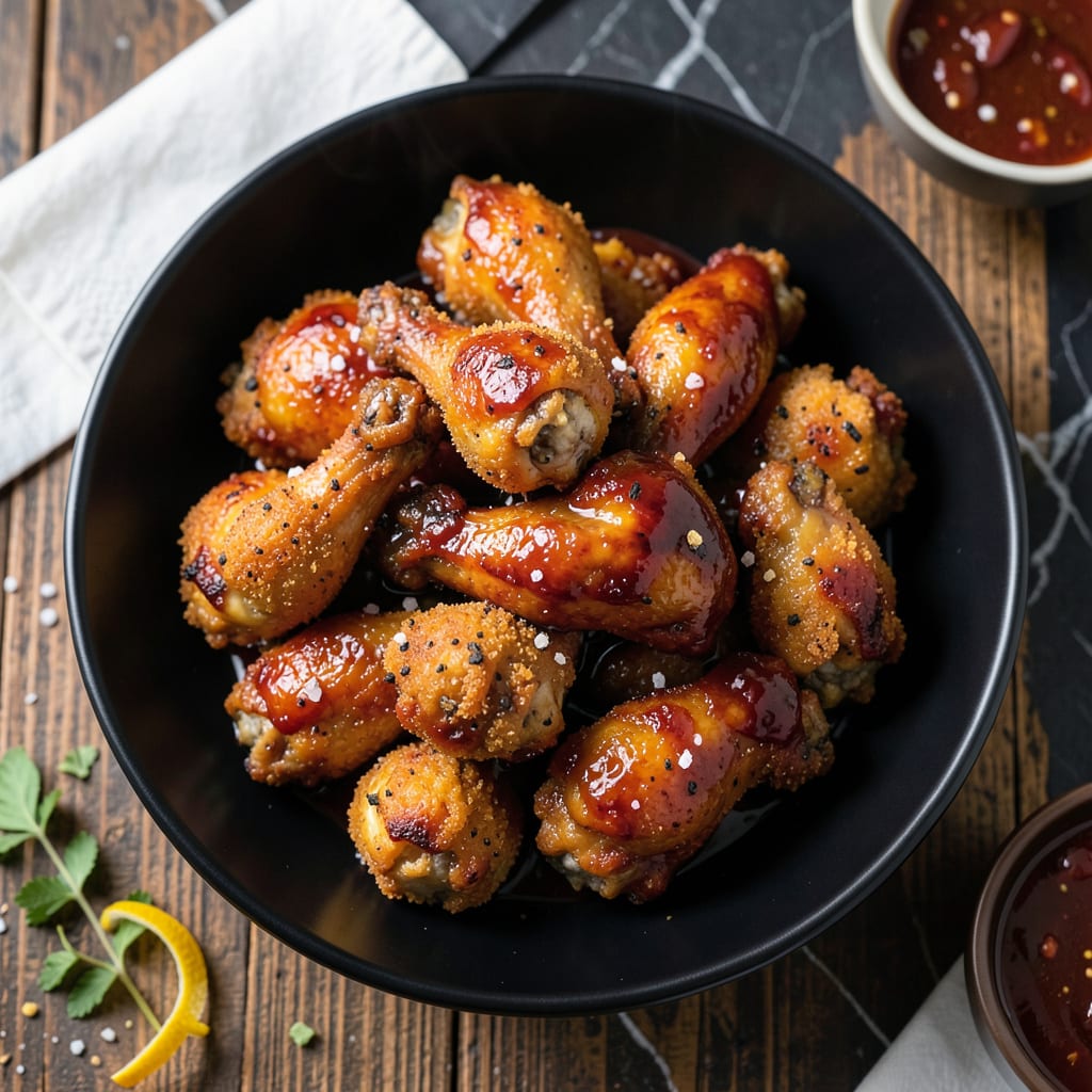 Bake BBQ Wings Recipe: Crispy Oven Baked With Smoky Sweet Glaze example with annotations