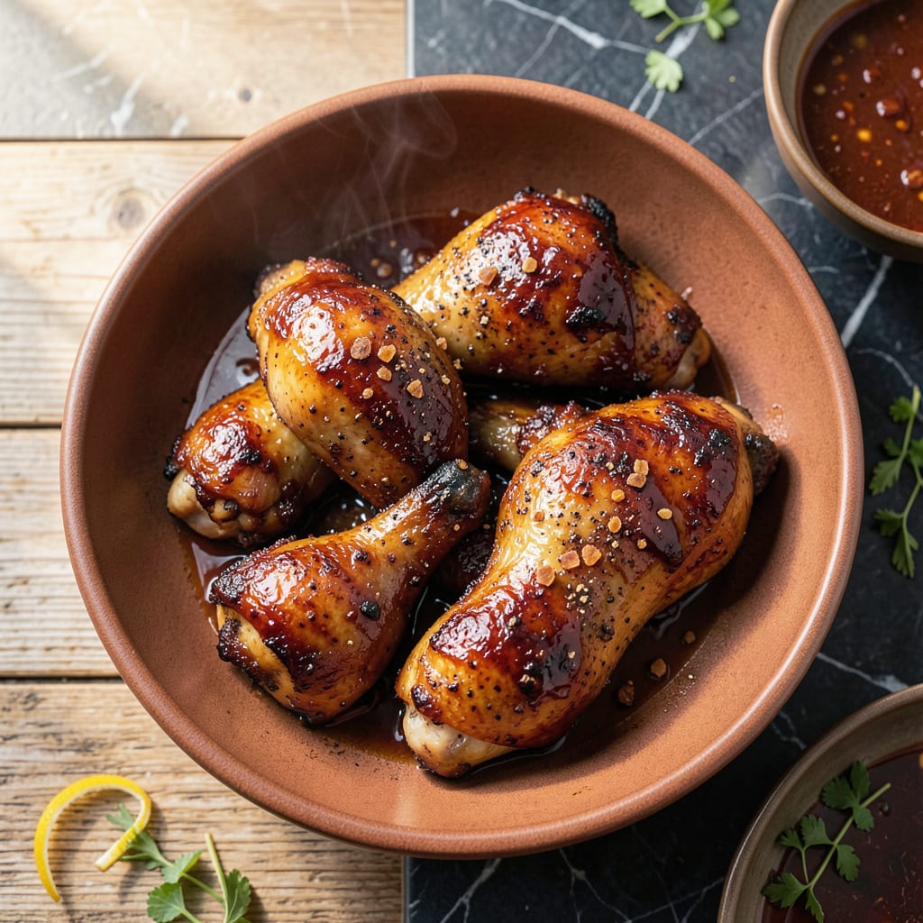 bake chicken recipe bbq illustration with key details