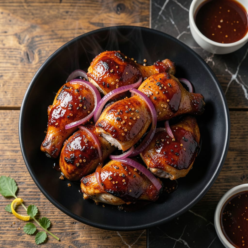 Baked BBQ Boneless Chicken Thighs Recipe: Saucy and Sticky Oven Success illustration with key details
