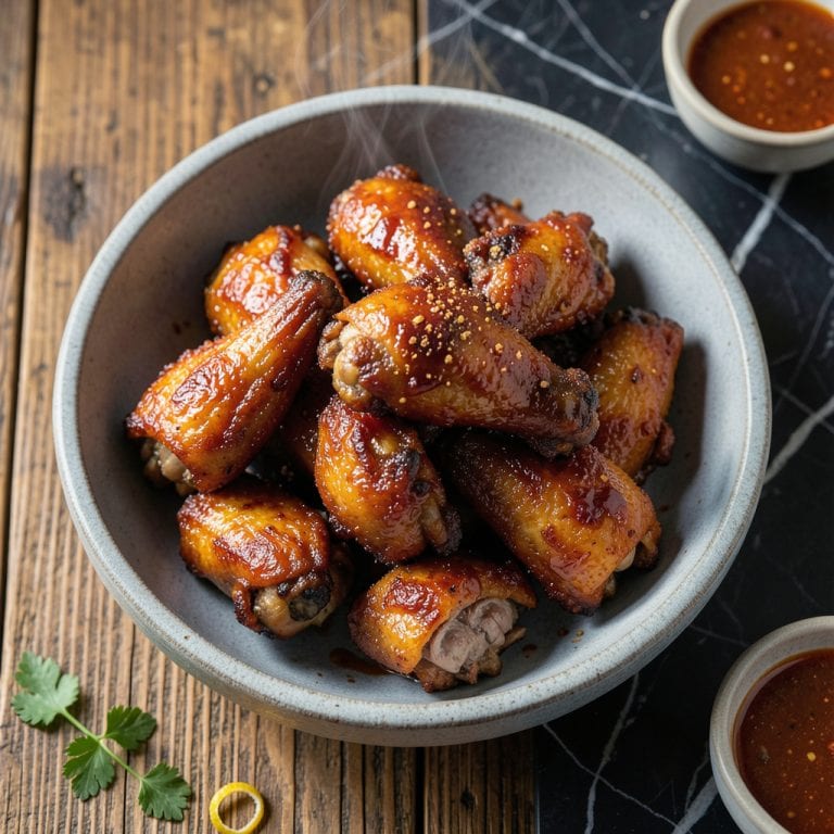 Visual representation of Baked BBQ Buffalo Wings Recipe: Oven Crisped Heat and Honey Glaze