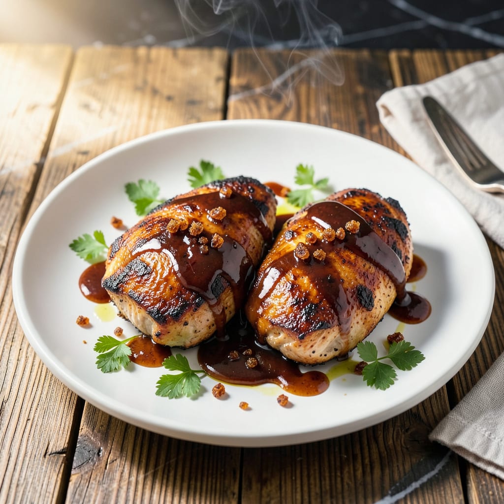 Baked BBQ Chicken Breast Recipe: Oven Glazed Juiciness Without the Grill example with annotations