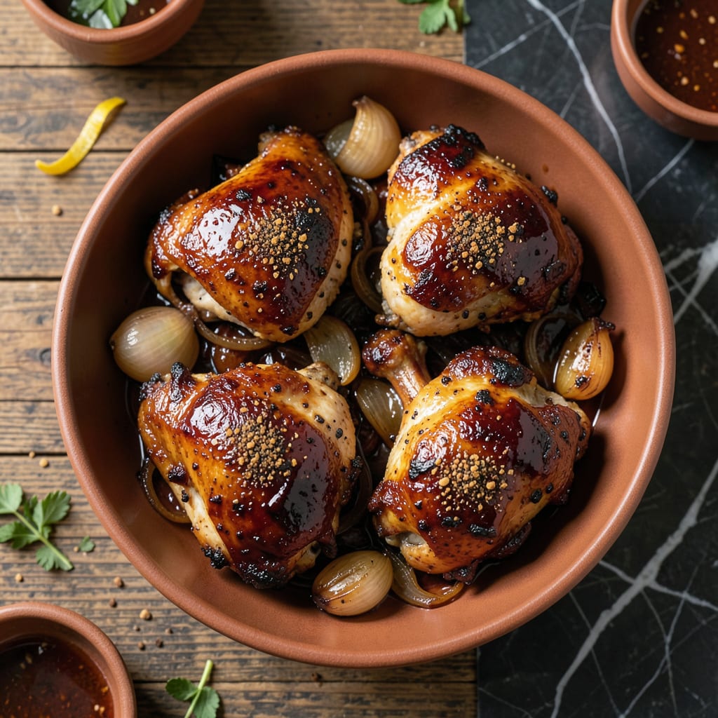 Baked BBQ Chicken Quarters Recipe: Smoky Sweet Crispy Skin example with annotations