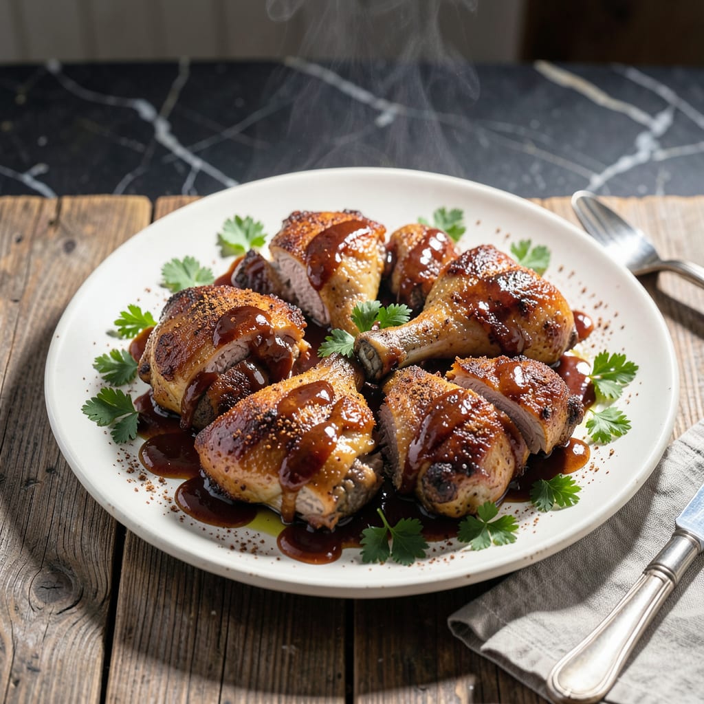 Visual representation of Baked BBQ Chicken Thighs Recipe: Stick to Your Fingers Glaze