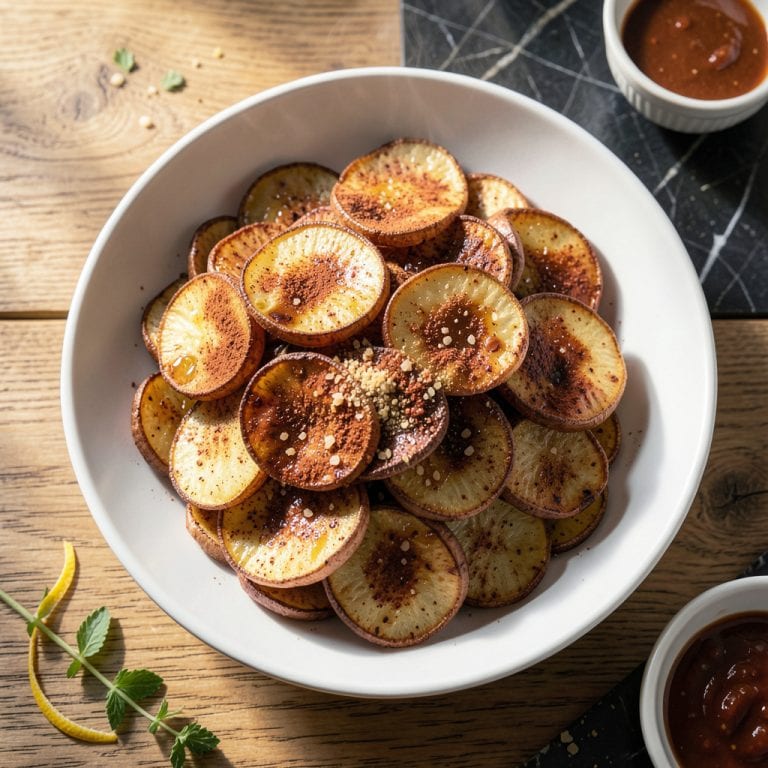 Visual representation of baked bbq chips recipe