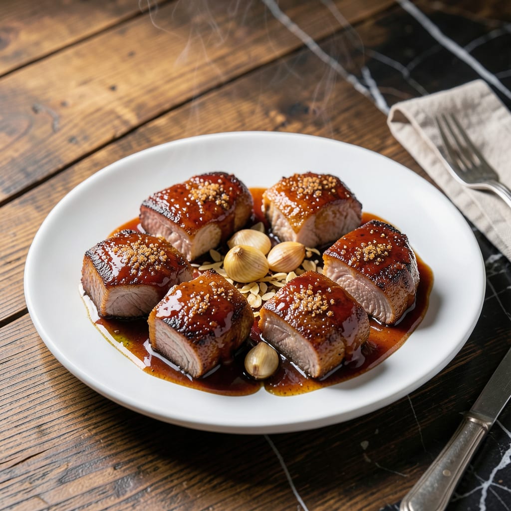 baked bbq pork chops recipe illustration with key details