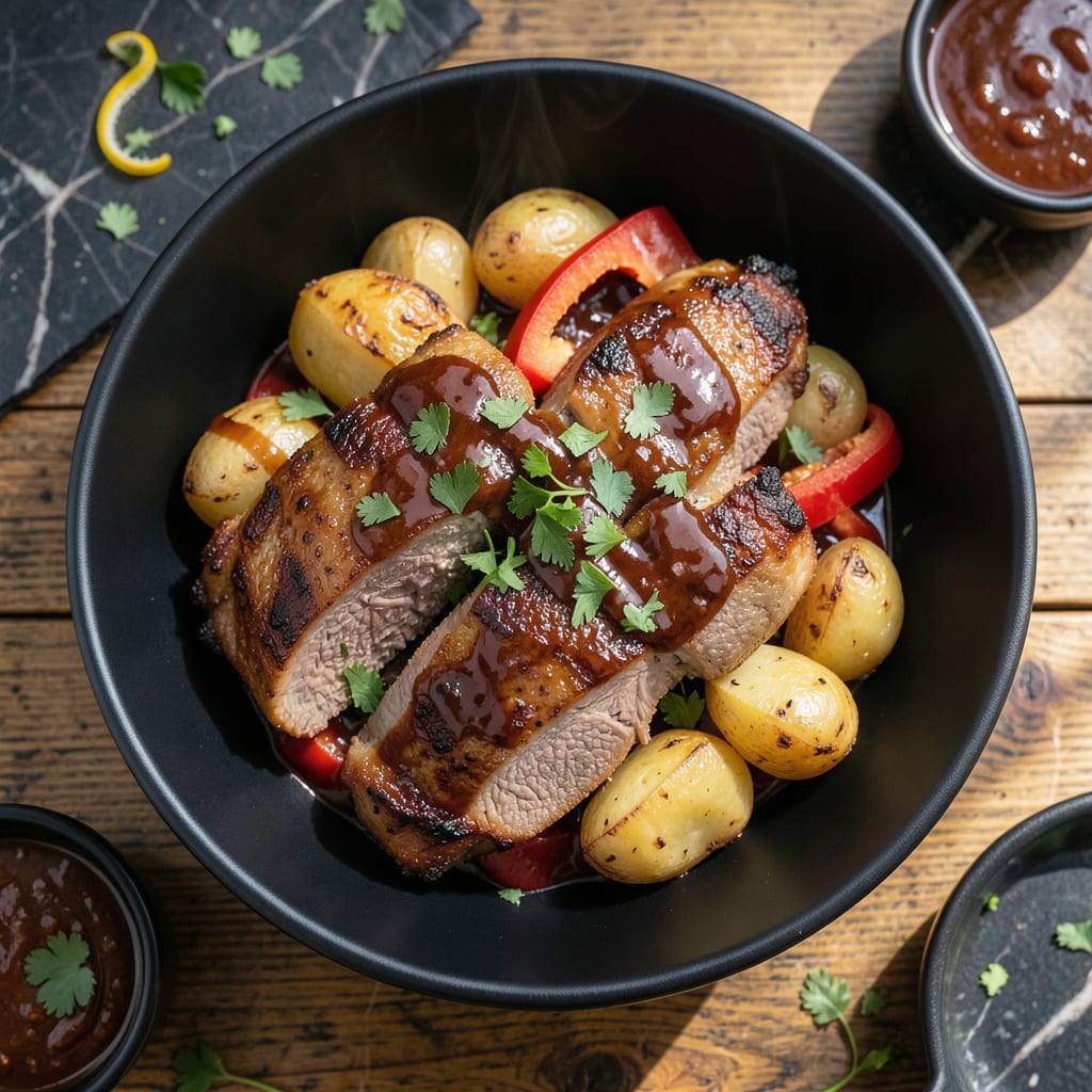 Baked BBQ Pork Chops Recipe: Smoky Sweetness With Juicy Bite illustration with key details