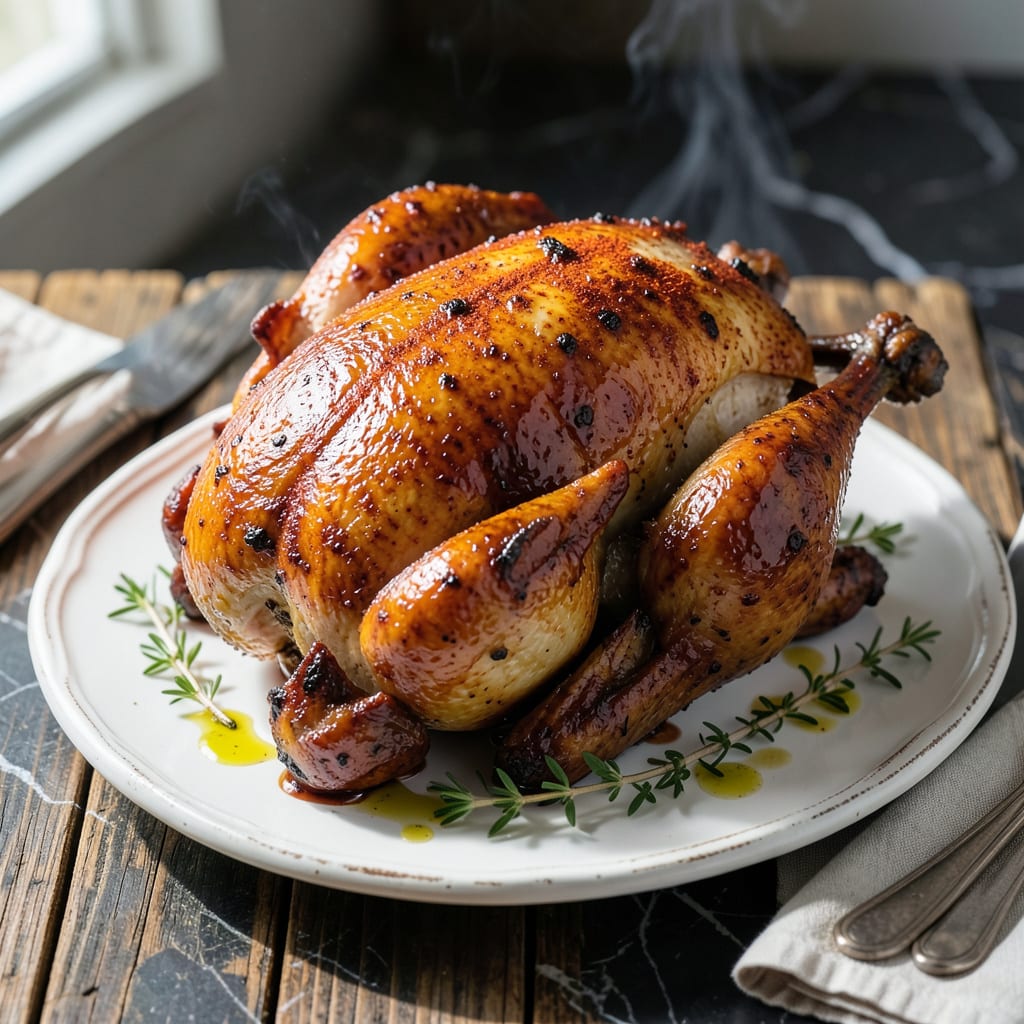 Complete Baked BBQ Whole Chicken Recipe: Smoky Sweet Crisp Skin Roast overview image