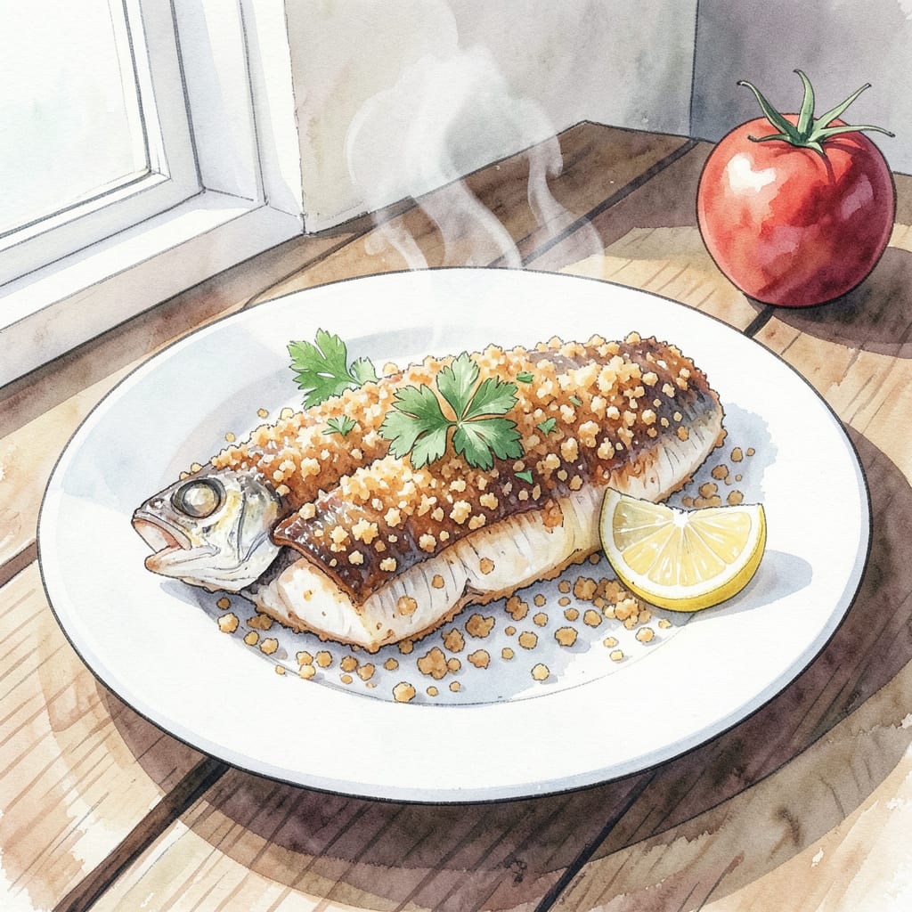 Baked Bluegill Recipe: Crispy Crust and Flaky Fish illustration with key details