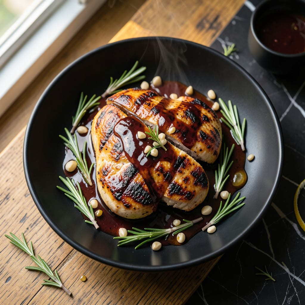 Balsamic Grilled Chicken Recipe: Charred Sweetness with Herb Infusion illustration with key details
