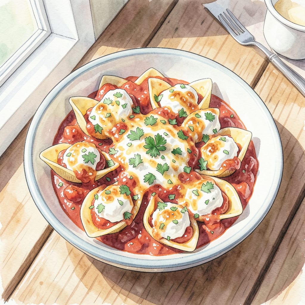 Barilla Stuffed Shells Recipe: Jumbo Shells Filled with Creamy Ricotta example with annotations