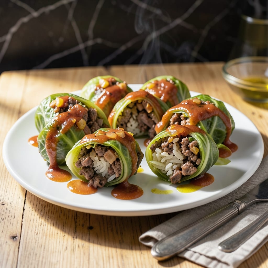 Recipe for Stuffed Cabbage Rolls: Hearty Savory Bundles With Rice and Meat