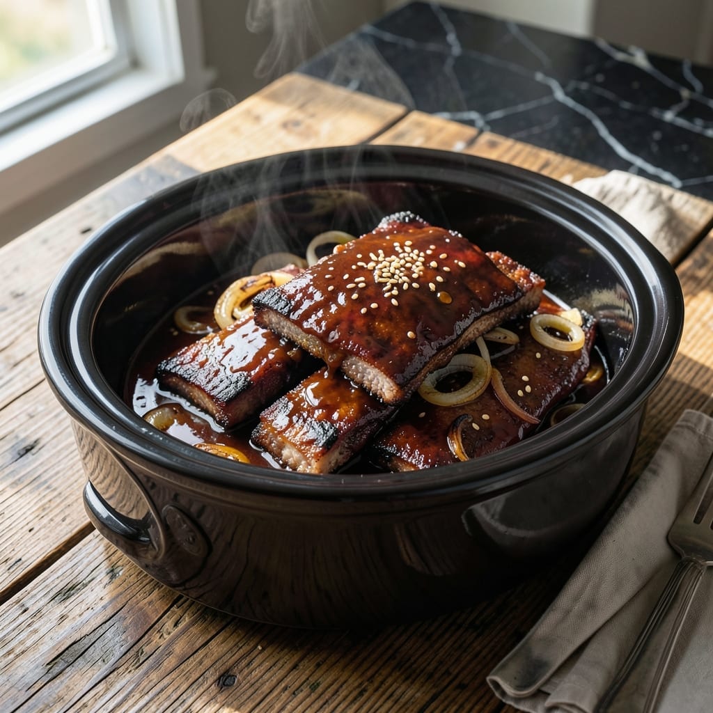 Recipe For BBQ Country Ribs In Crock Pot: Set It And Forget It Smoky Delight