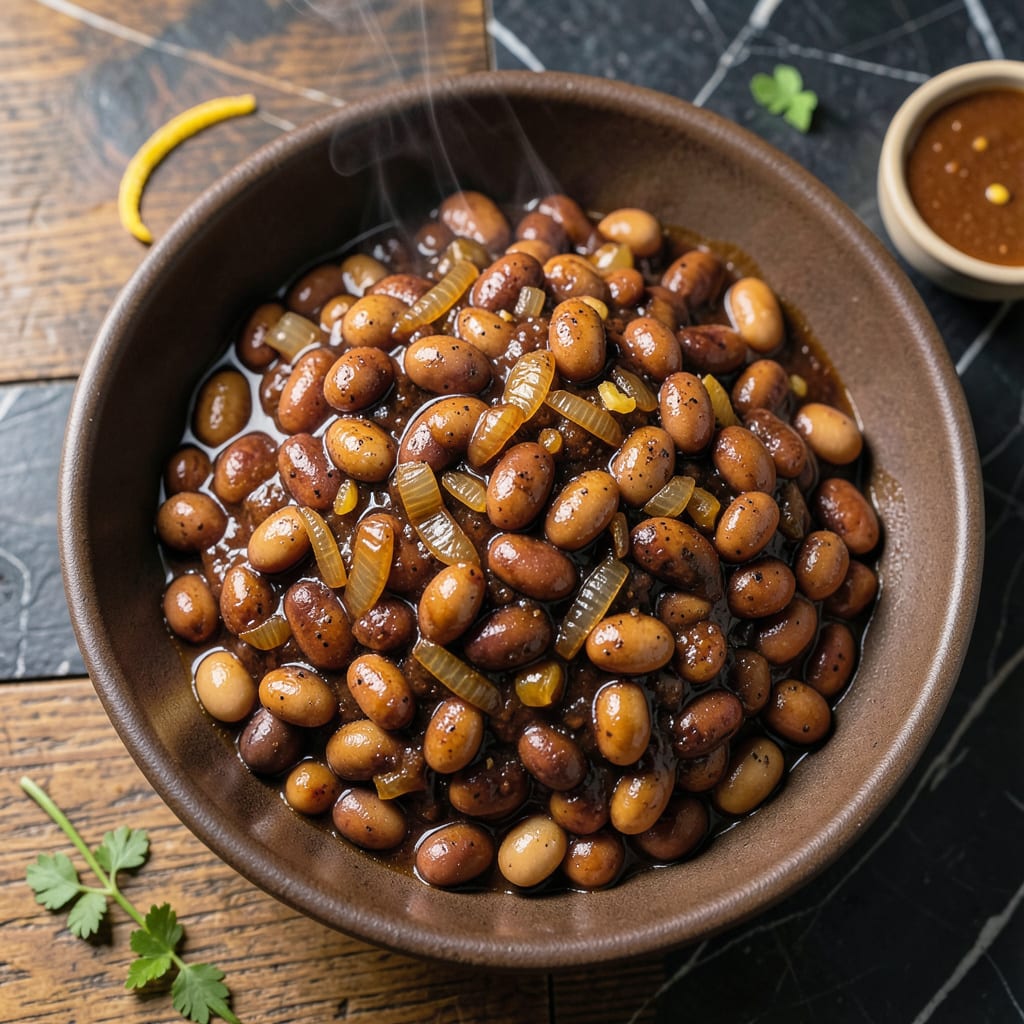 Visual representation of BBQ Baked Beans Slow Cooker Recipe: Hands Off Smoky Sweetness