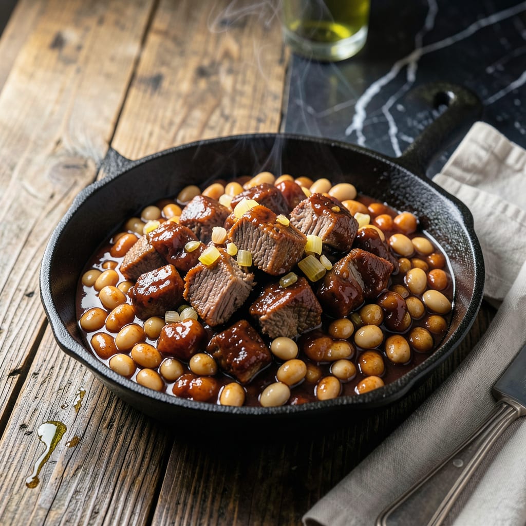 BBQ Baked Beans With Brisket Recipe: Smoky Meaty One Pot Feast example with annotations