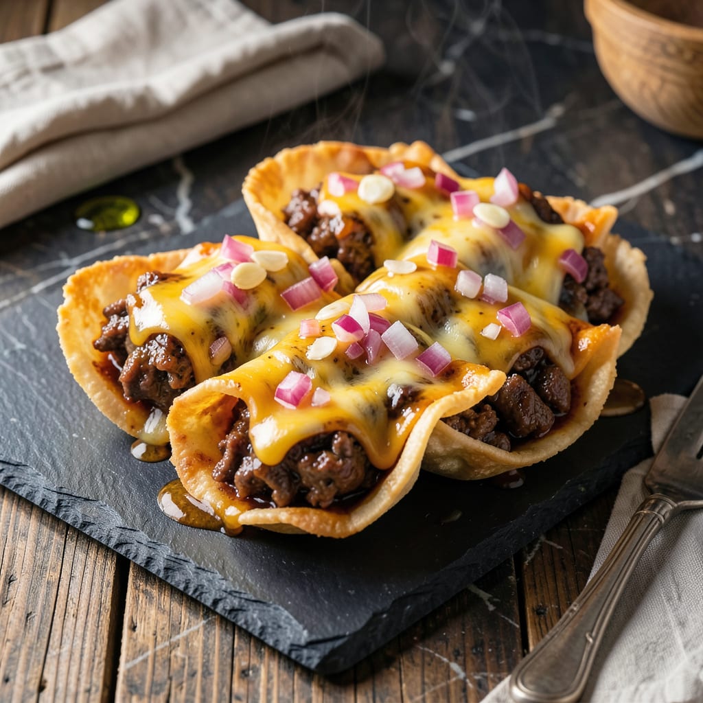 BBQ Beef Cups Recipe: Smoky Bites With Crispy Edges example with annotations