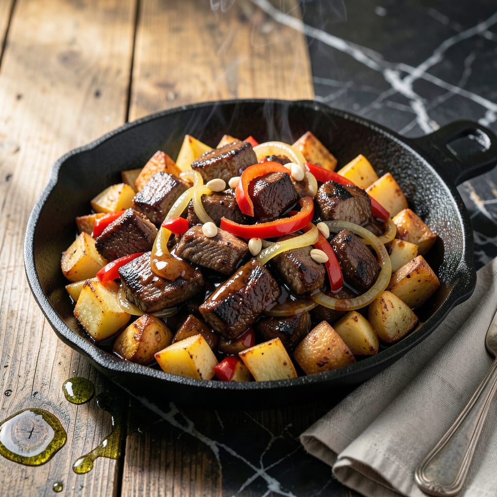 BBQ Beef Hash Recipe: Savory Smoked Beef With Crispy Potatoes example with annotations