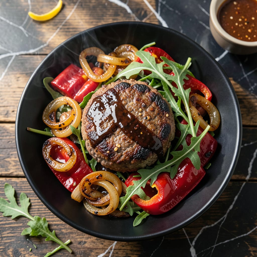 BBQ Beef Patty Recipe: Smoky Charred Perfection on a Bun example with annotations