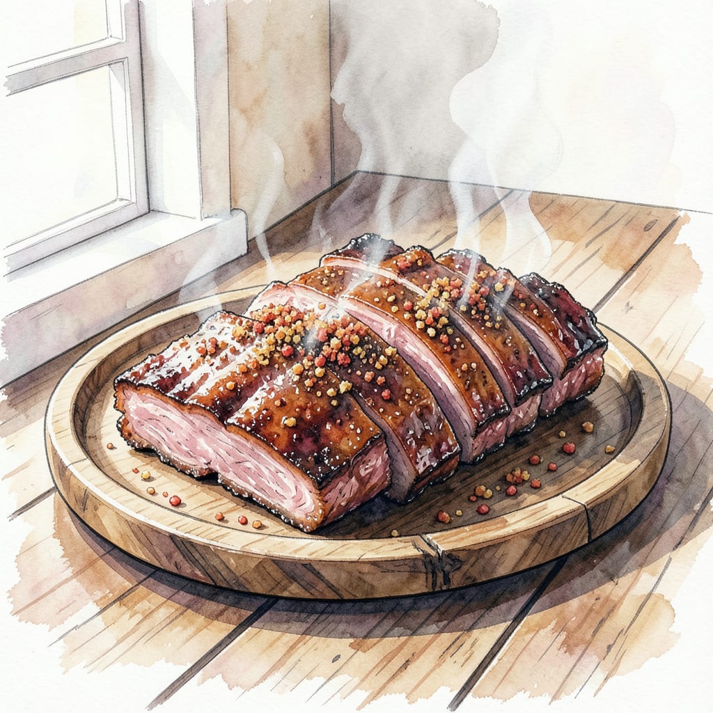 Visual representation of BBQ Beef Ribs Recipe Smoker: Fall Off The Bone Tender with Spicy Rub