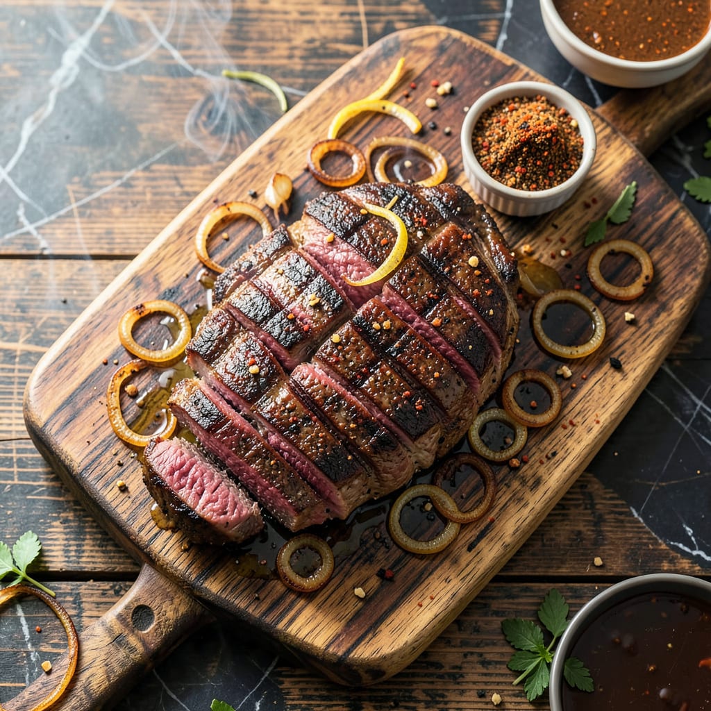 BBQ Beef Steak Recipe: Grill Mastered Smoky Char and Juice illustration with key details