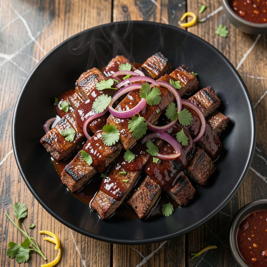 bbq beef strips recipe example with annotations