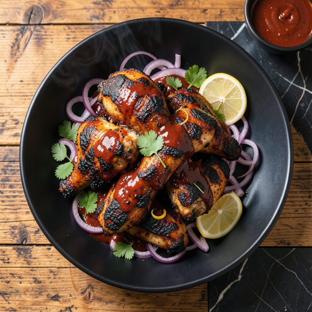 bbq blackened chicken recipe example with annotations