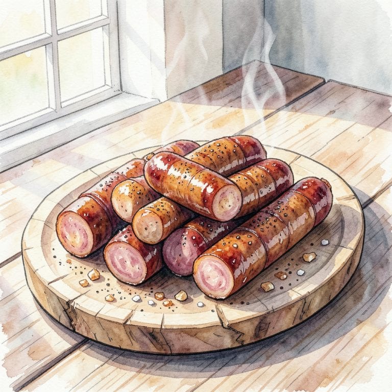 BBQ Breakfast Sausage Recipe: Spicy Morning Kickstart illustration with key details
