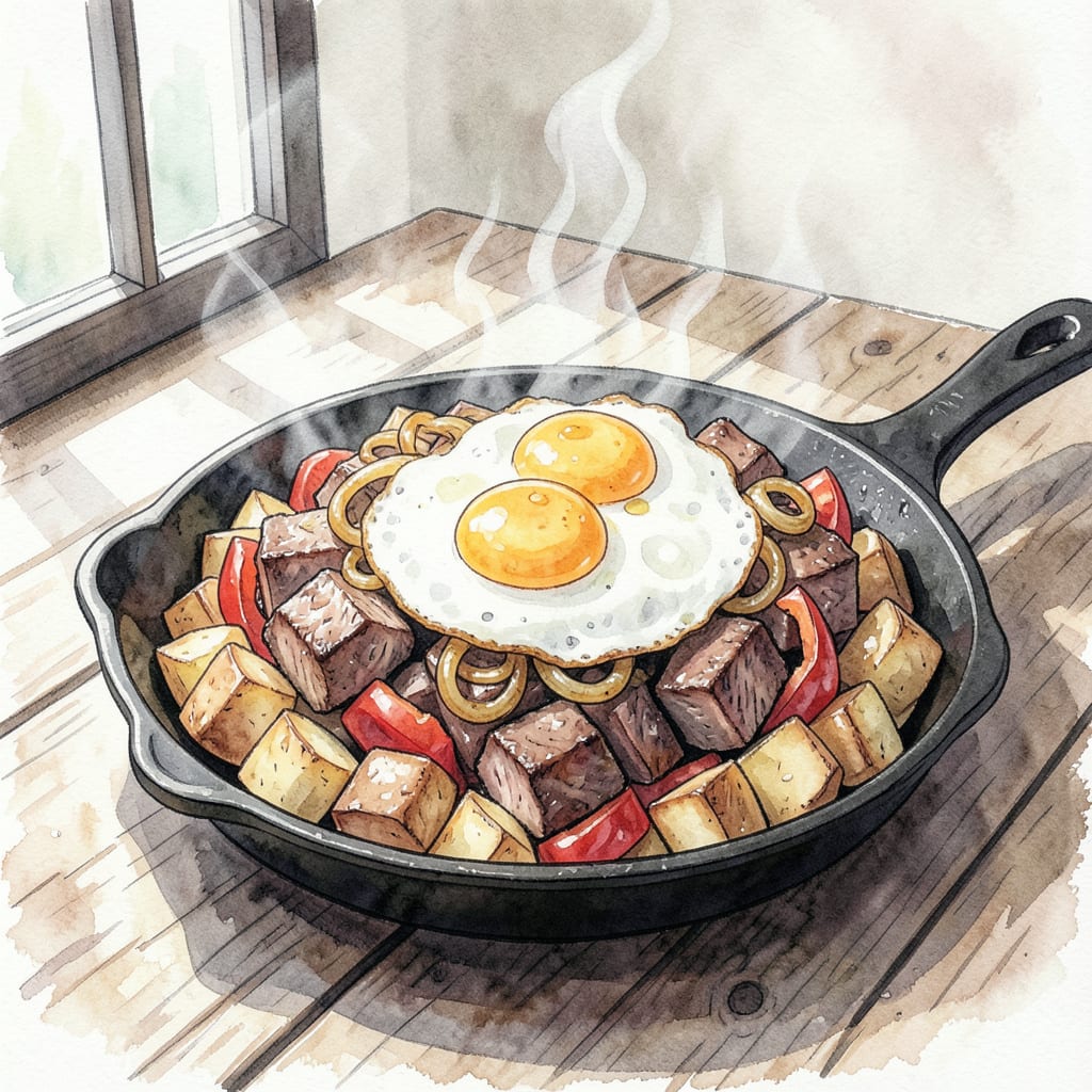 Visual representation of BBQ Brisket Hash Recipe: Smoky Breakfast Skillet Perfection
