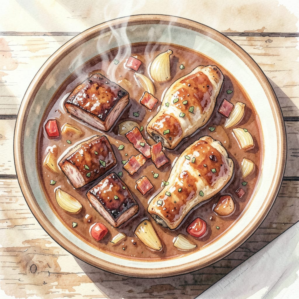 BBQ Brunswick Stew Recipe: Hearty Southern Comfort Food illustration with key details