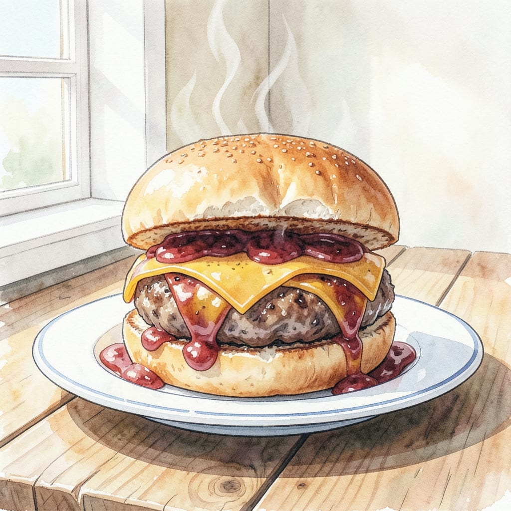 Visual representation of BBQ Cheddar Burger Recipe: Juicy Patty with Melted Cheddar