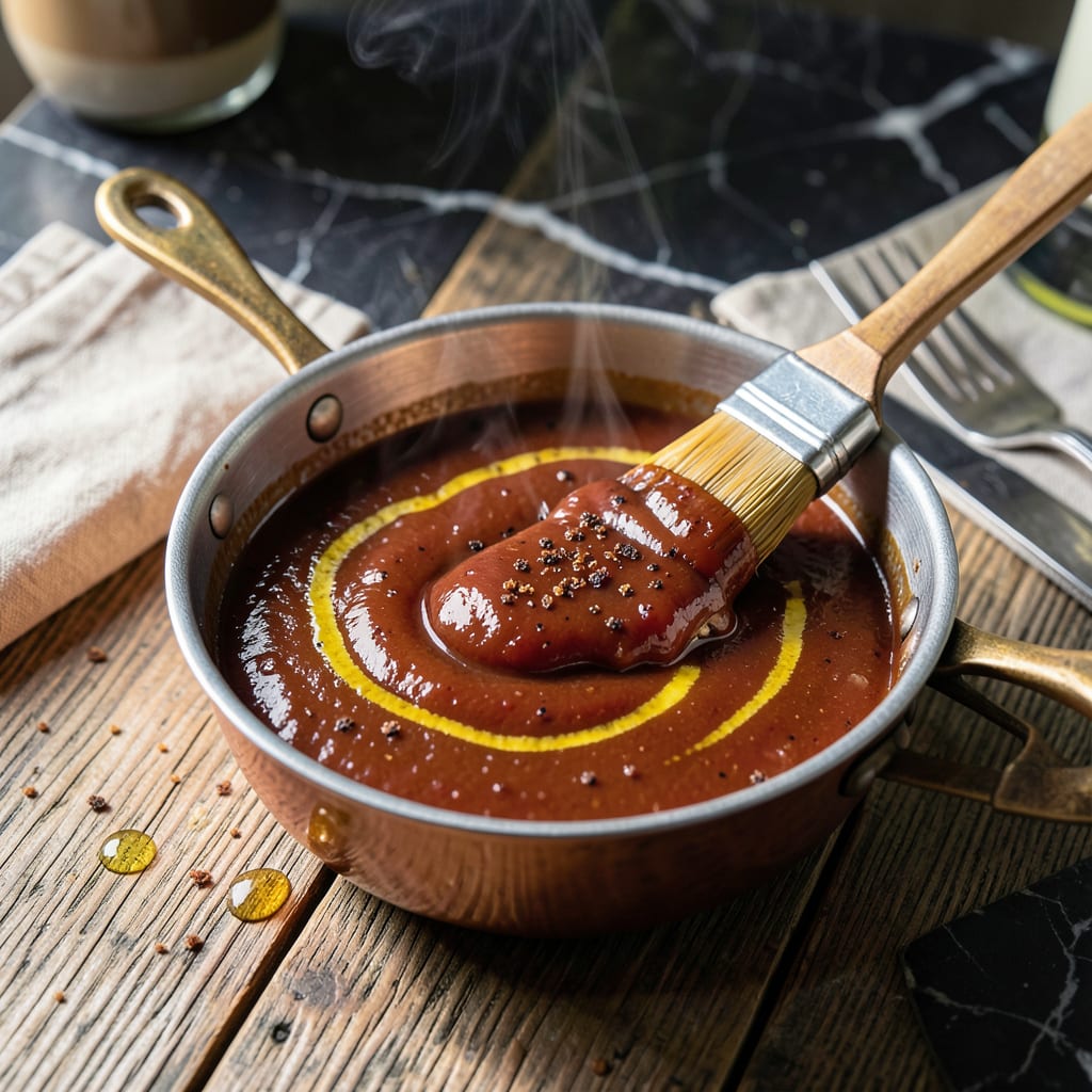 BBQ Chicken Basting Sauce Recipe: Tangy Molasses Glaze With Spice illustration with key details