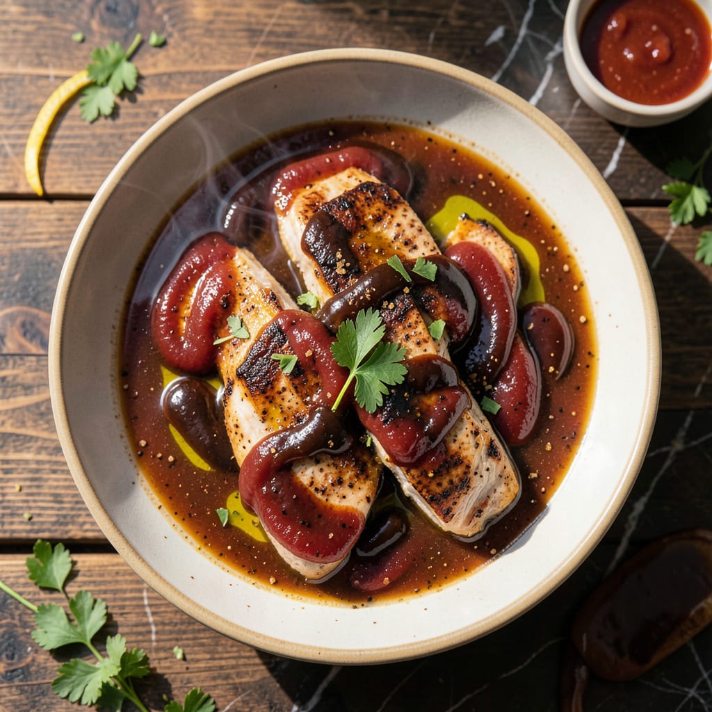 BBQ Chicken Breast Marinade Recipe: Smoky Sweetness for Grill Masters illustration with key details