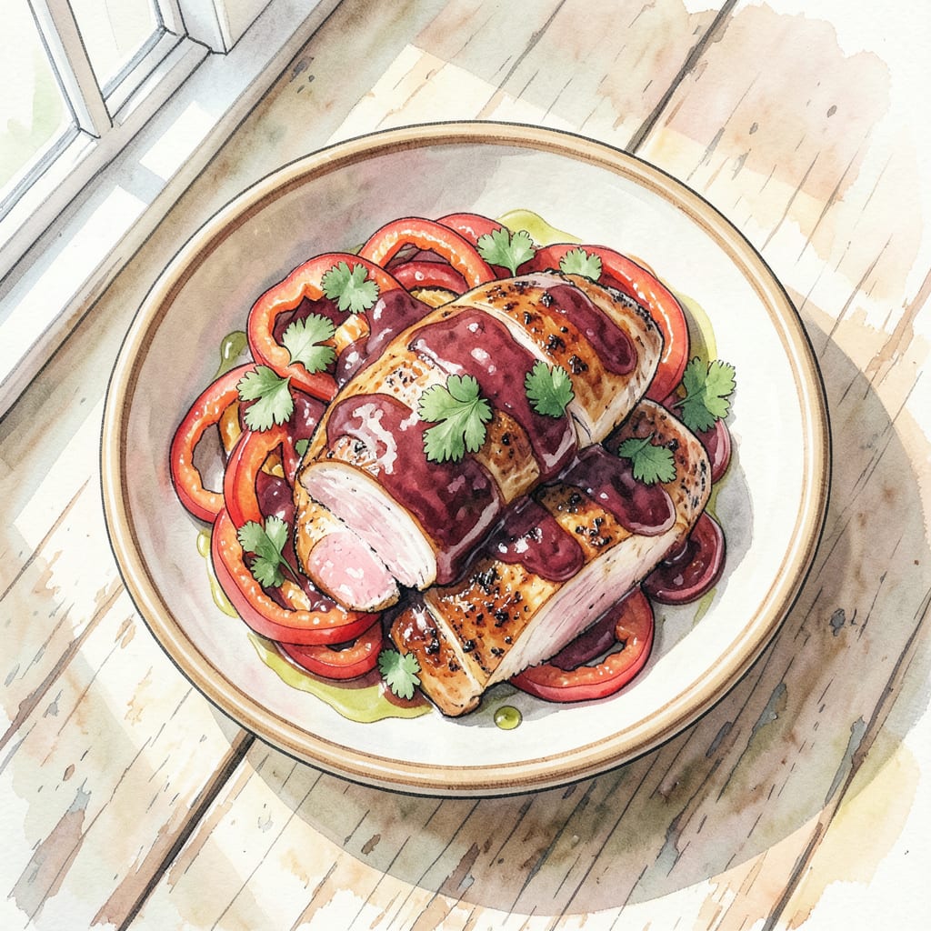 BBQ Chicken Breast Recipe Air Fryer: Crispy Outside, Juicy Inside illustration with key details