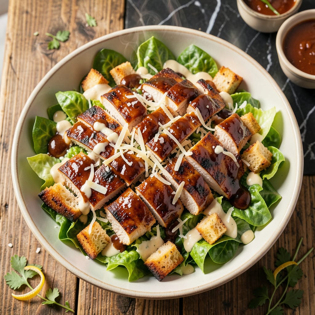 Visual representation of BBQ Chicken Caesar Salad Recipe: Smoky Grill Meets Classic Creaminess